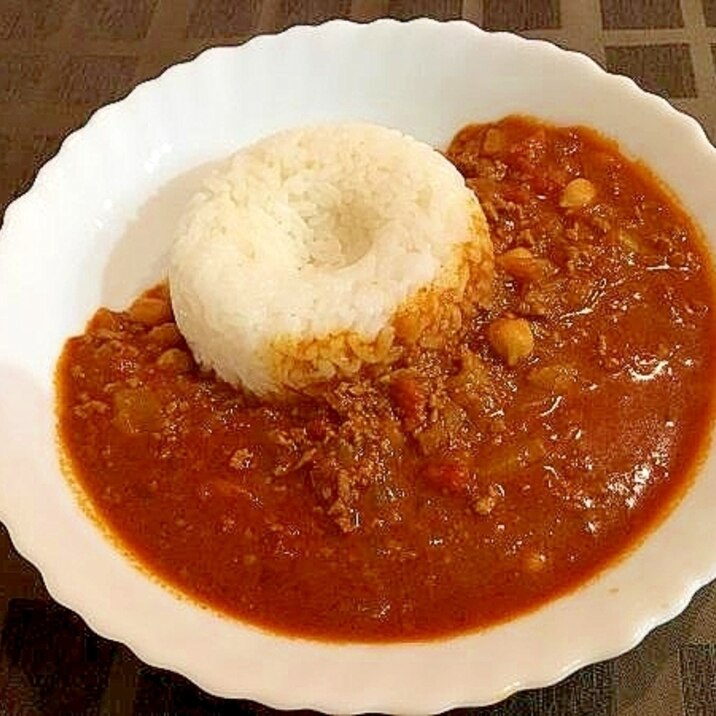 ひよこ豆とひき肉のインド式カレー